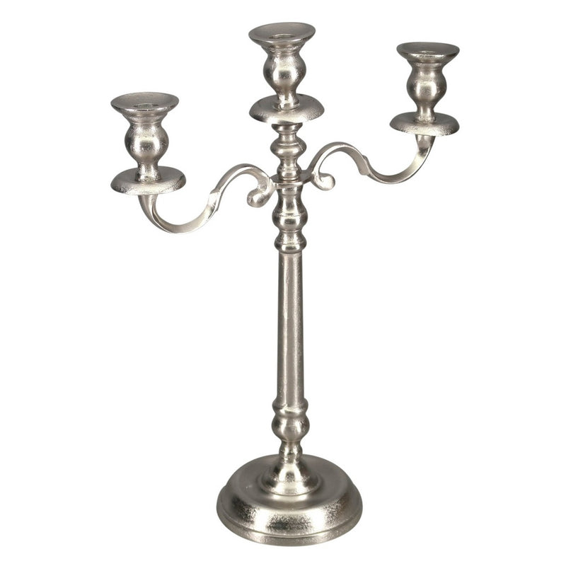 ALU THREE CANDLE HOLDER, PACKED KD - SILVER