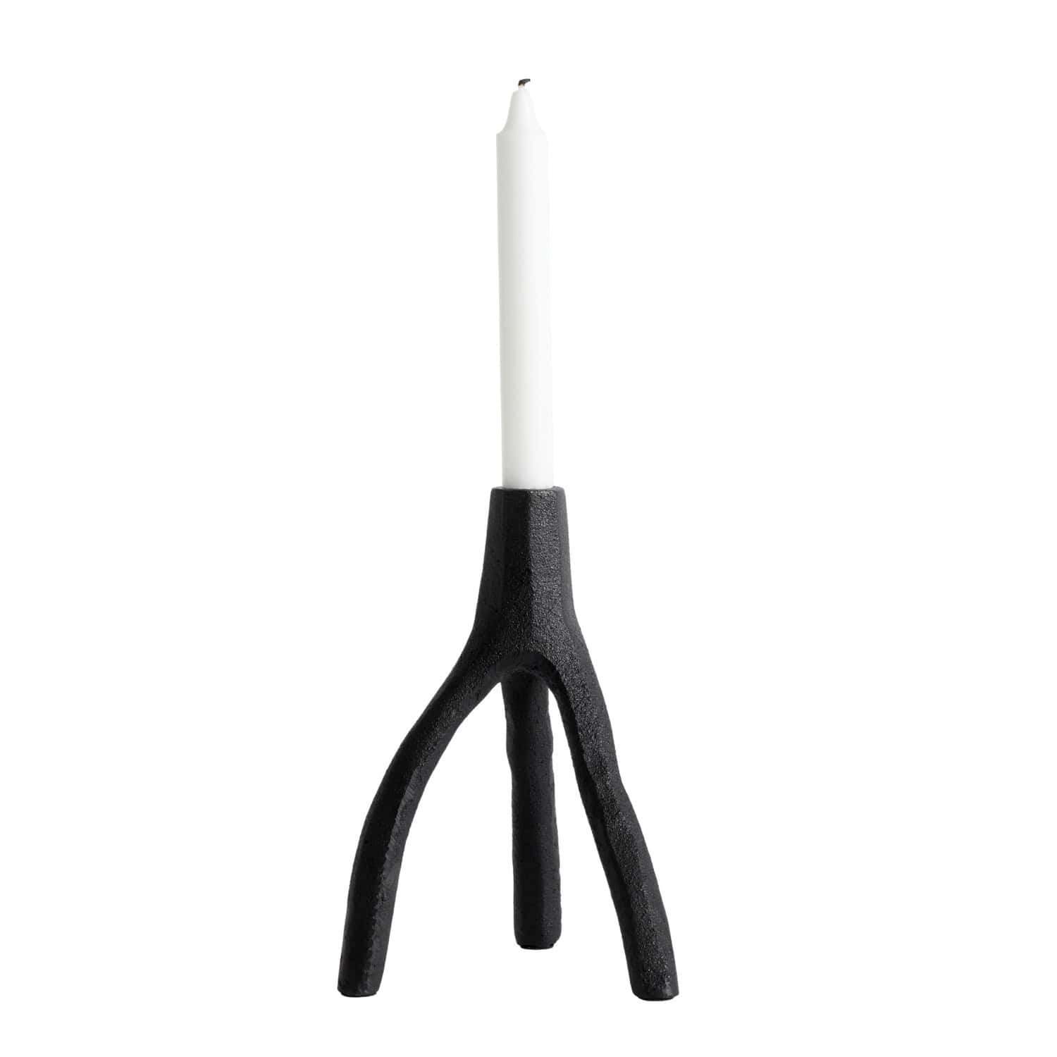 MUUBS Aion Nordic Candle holder Small - Black - 13.4cm Tall  - Available August