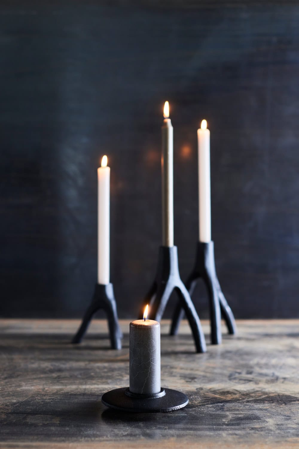 MUUBS Aion Nordic Candle holder Small - Black - 13.4cm Tall  - Available August