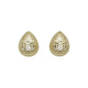 BE370 Dimpled Teardrop Gold Earring