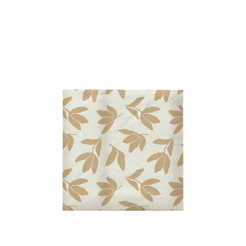 BROSTE Copenhagen Paper Napkin Herbert - Beige/Off White 20 Pack - 33cm wide