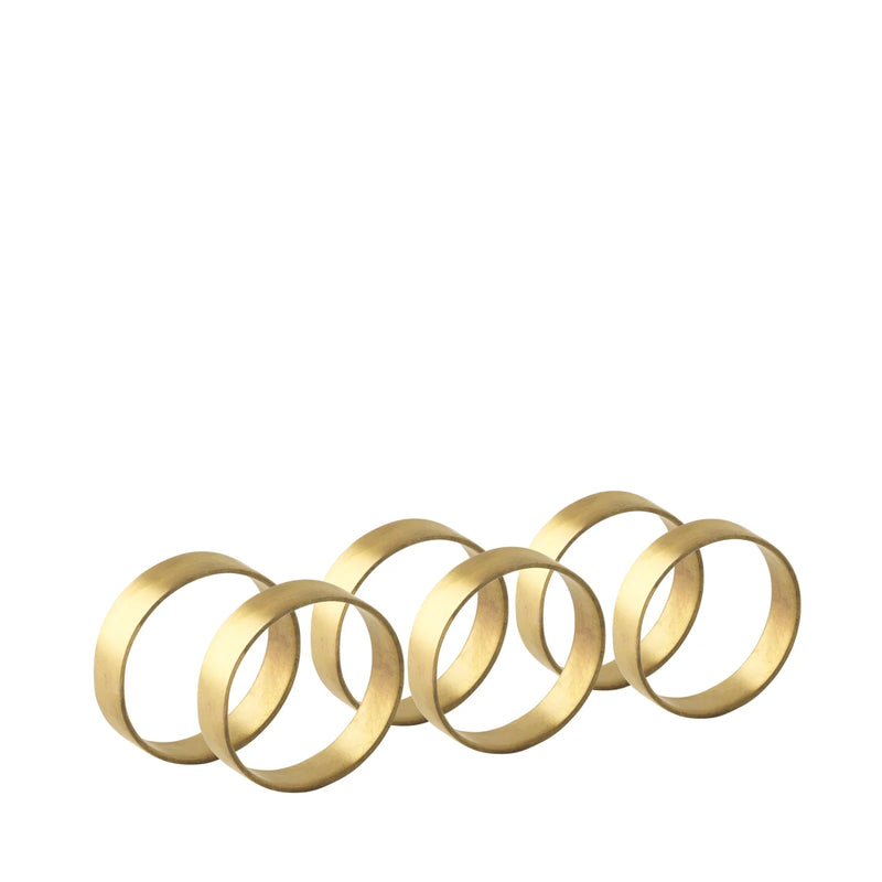 BROSTE Copenhagen Napkin Ring Set of 6 - Brass - 5cm