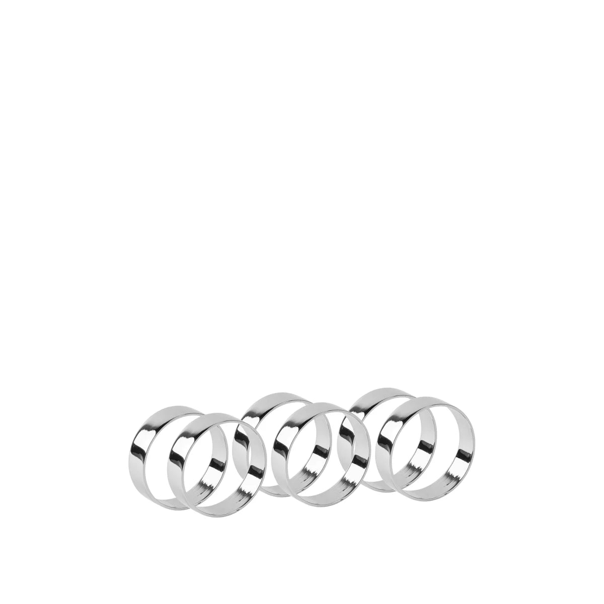 BROSTE Napkin Rings Ring Set of 6 - Silver Finish - 4.5cm