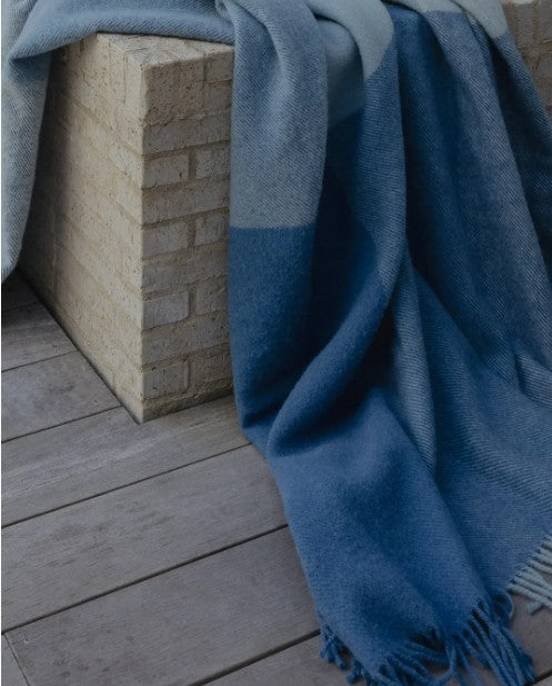 Weave Bayswater Large Blue Check Throw  - 150 x 240cm - Ships September