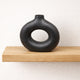 Frankly Cotton Black Sculptural Donut Vase