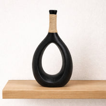 Frankly Cotton Black Teardrop Sculptural Vase