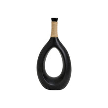 Frankly Cotton Black Teardrop Sculptural Vase