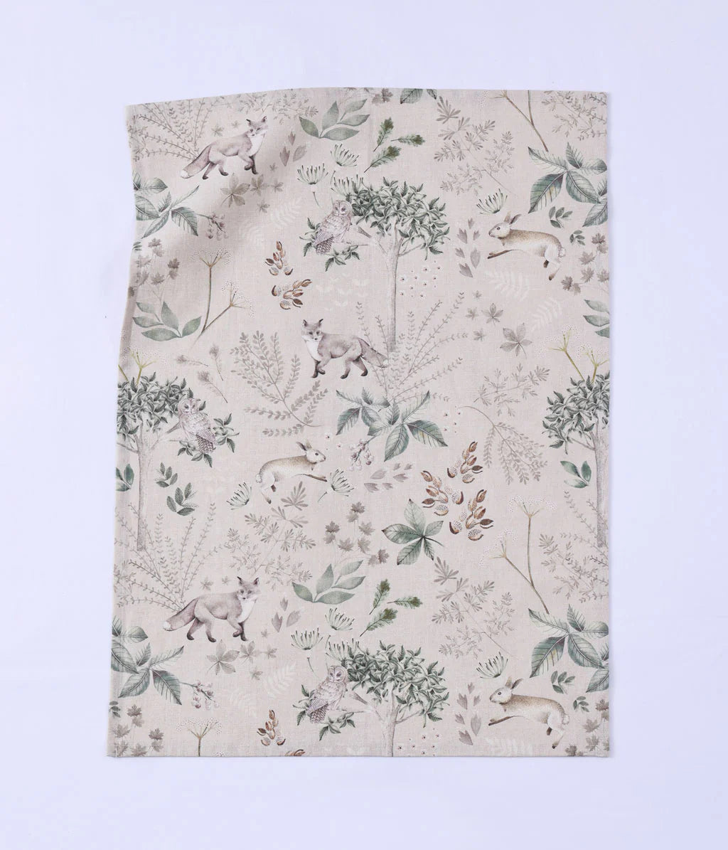 MM Linen Printed 50% European Flax Linen & 50% Cotton Tea Towel  50x70cm