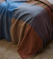 Weave Large Check Wool Throw  - Brookside Ocean - Delivery from May end 2026