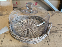 SMALL CLOCHE COVERED BASKET - Glass Covered Dome 22.5 x 14cm