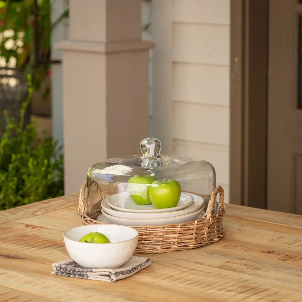 LARGE CLOCHE COVERED BASKET