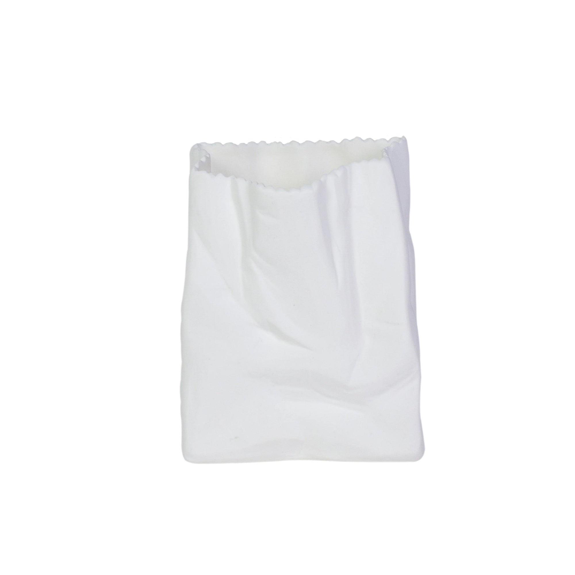 Frankly Cotton - Large Paper Bag Vase - White - Fine Bone China