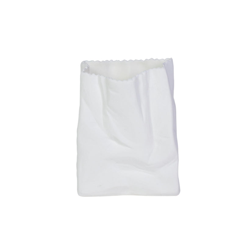 Frankly Cotton - Large Paper Bag Vase - White - Fine Bone China