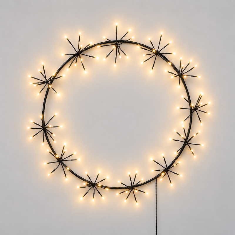 Large Light up Black Wreath