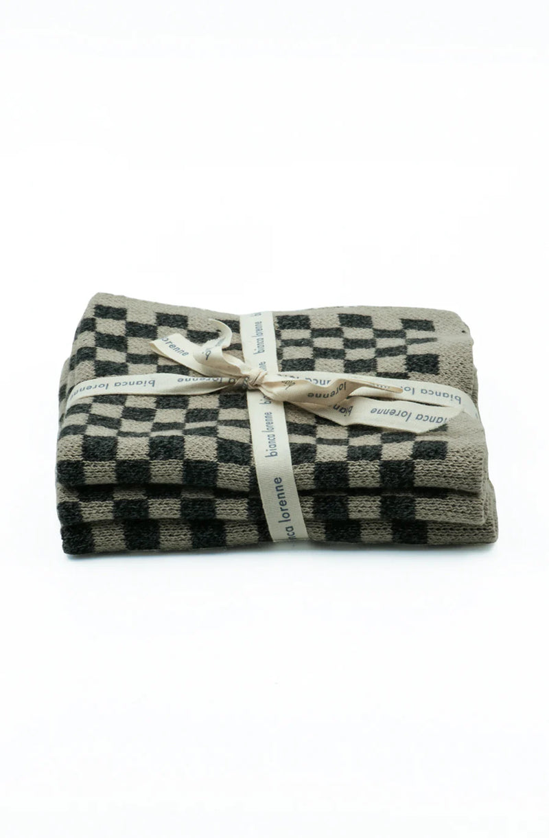 Bianca Lorenne Chekka Graphite Washcloths - Set of Three