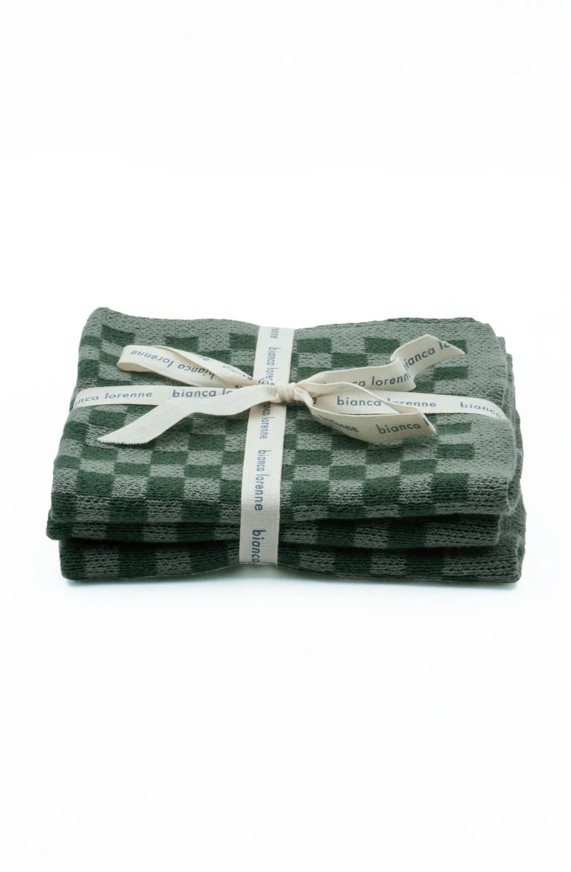 Bianca Lorenne Chekka Sage Washcloths - Set of Three