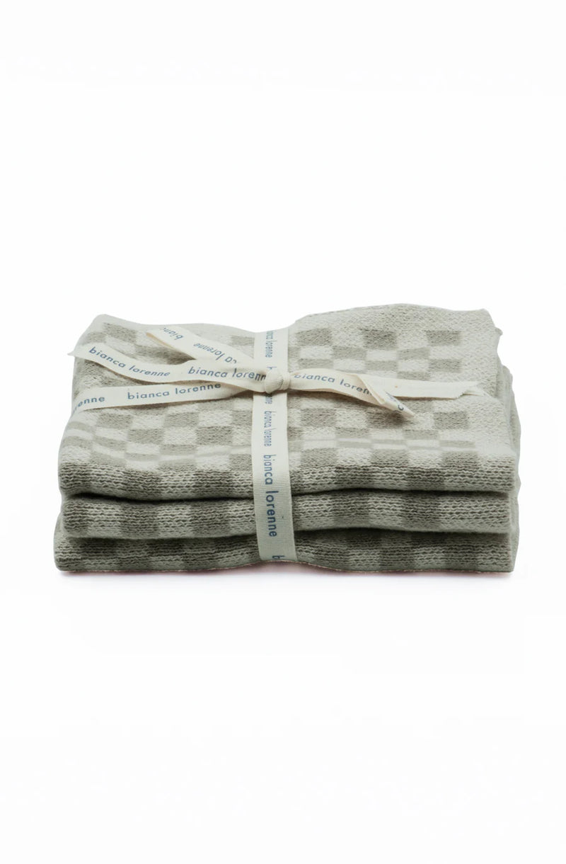 Bianca Lorenne Chekka Taupe Washcloths - Set of Three