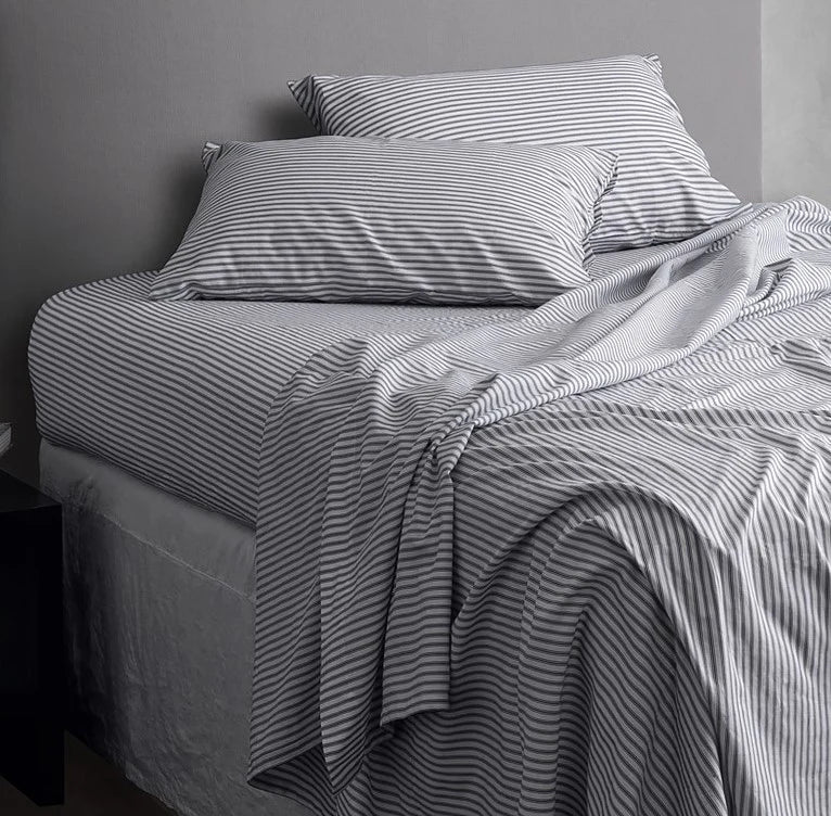 Seneca Classic Ticking Pillow and Sheet  Range - Black Stripe