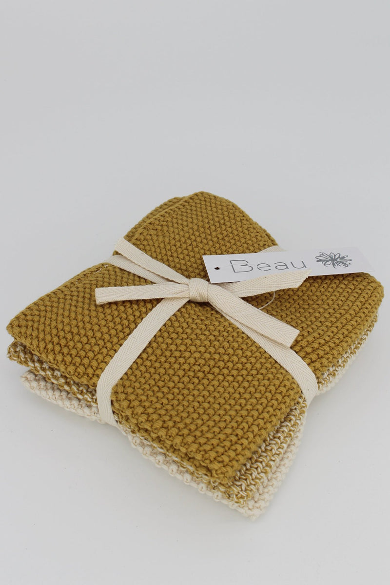 Beau Wash Cloths Set Of 3 - Cornflour Fleck