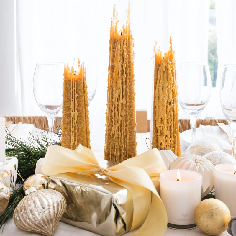 White Lily Icicle Candles - Yellow - NZ Made - Plant & Beeswax