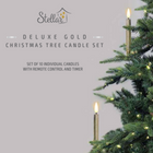 Gold Deluxe 10pcs Christmas Tree Candle Set