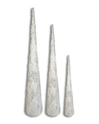 Elegant Christmas Cone Set Of 3 – White/Silver - 76 | 61 | 38cm height set