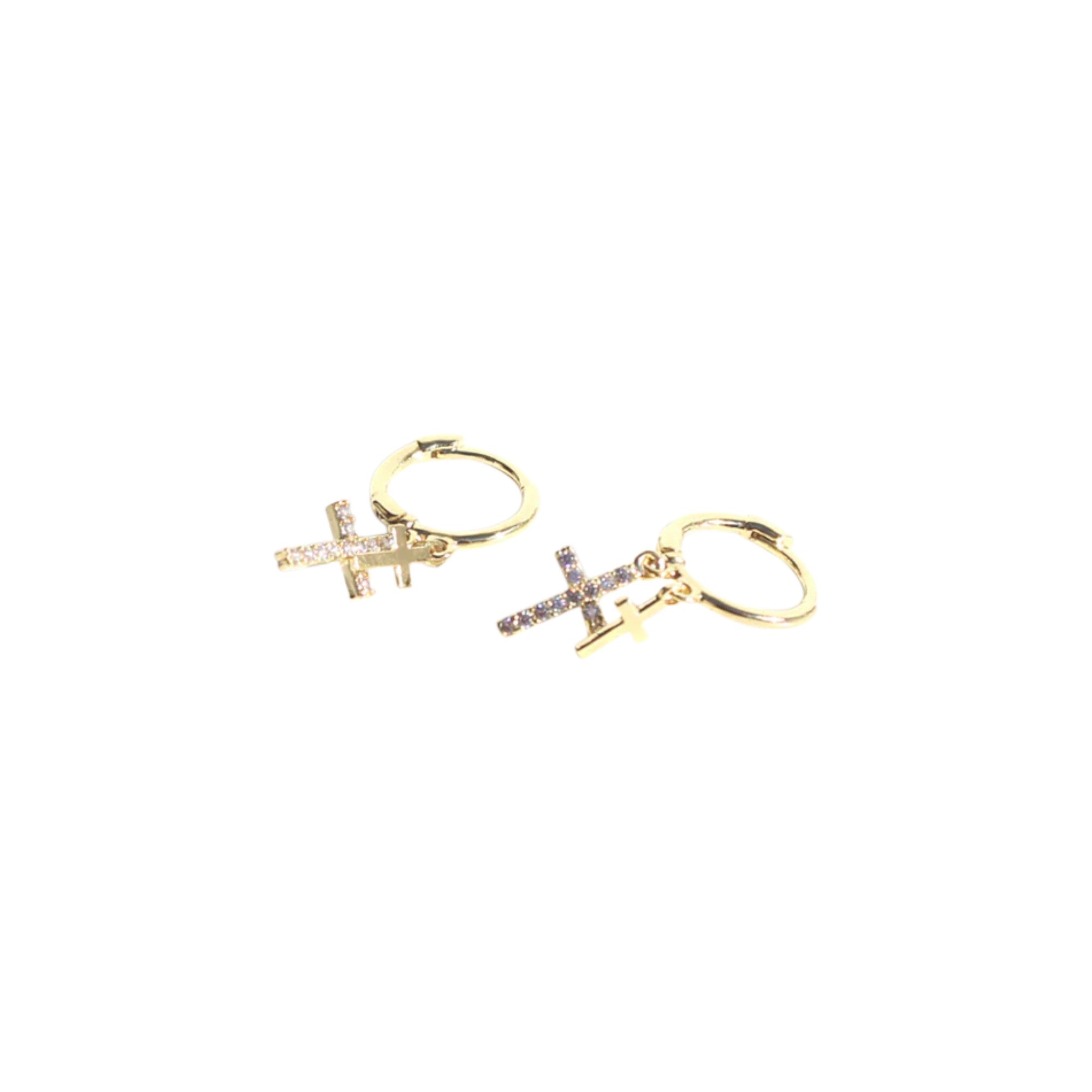 Earrings Huggies Sleeper Petite Cross