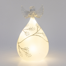 Large Frosted Round Glass Angel 15cm