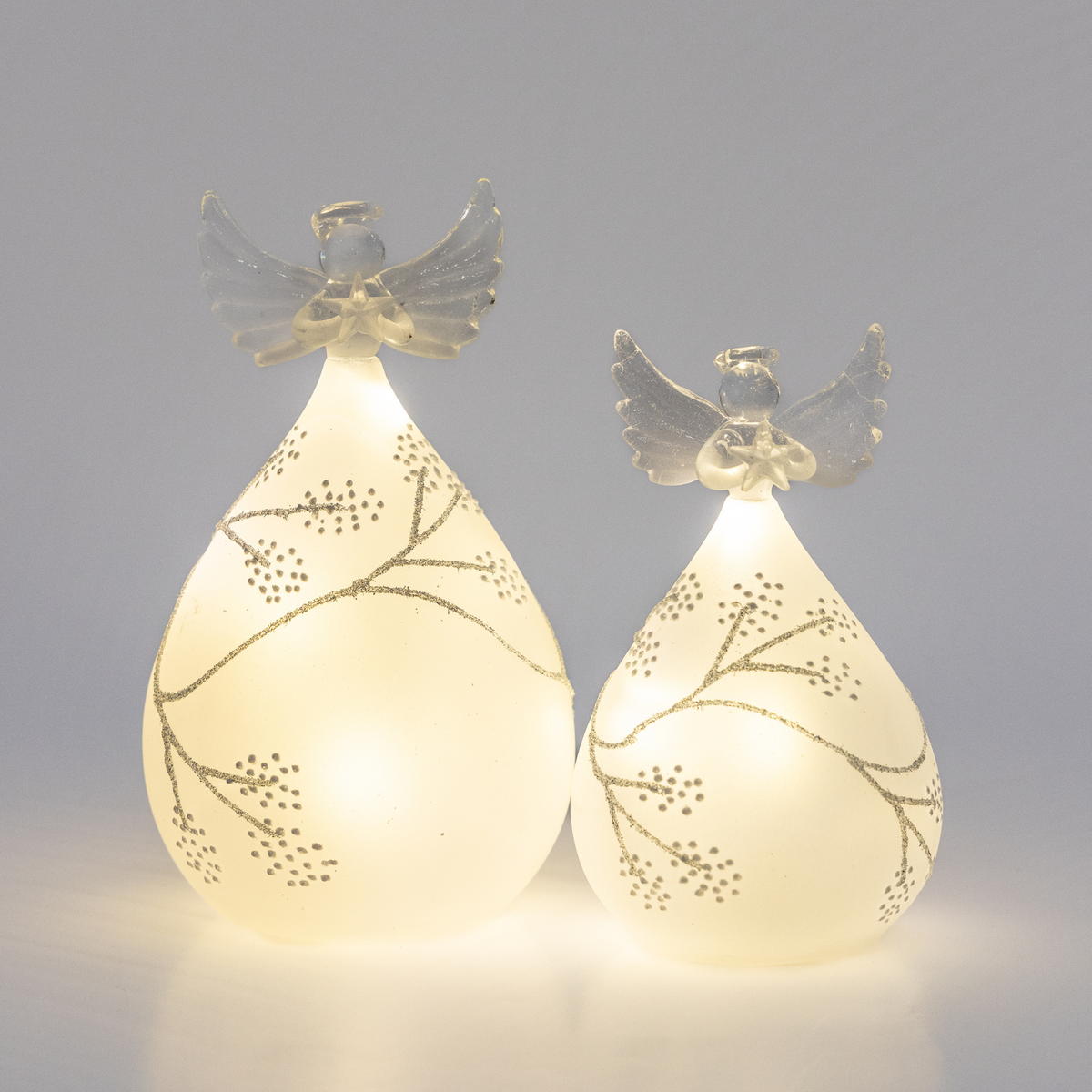 Small Frosted Round Glass Angel 10cm