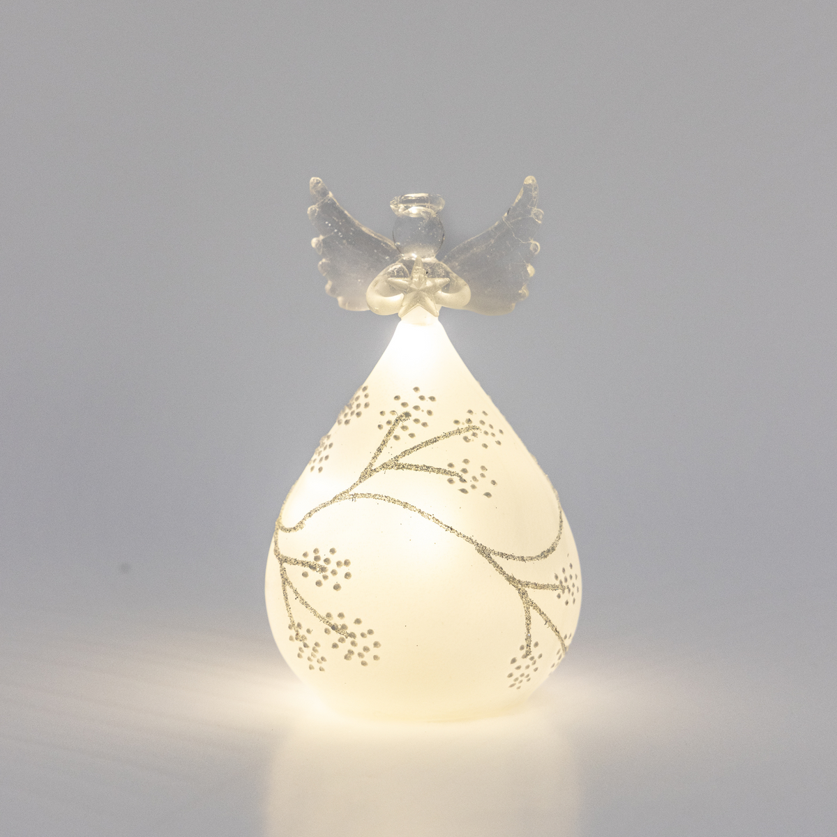 Small Frosted Round Glass Angel 10cm