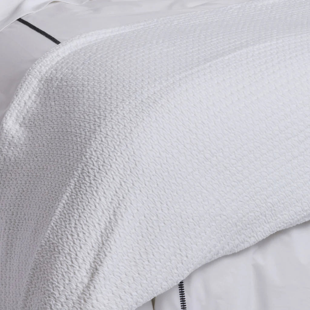 Seneca Favo Waffle Blanket - White