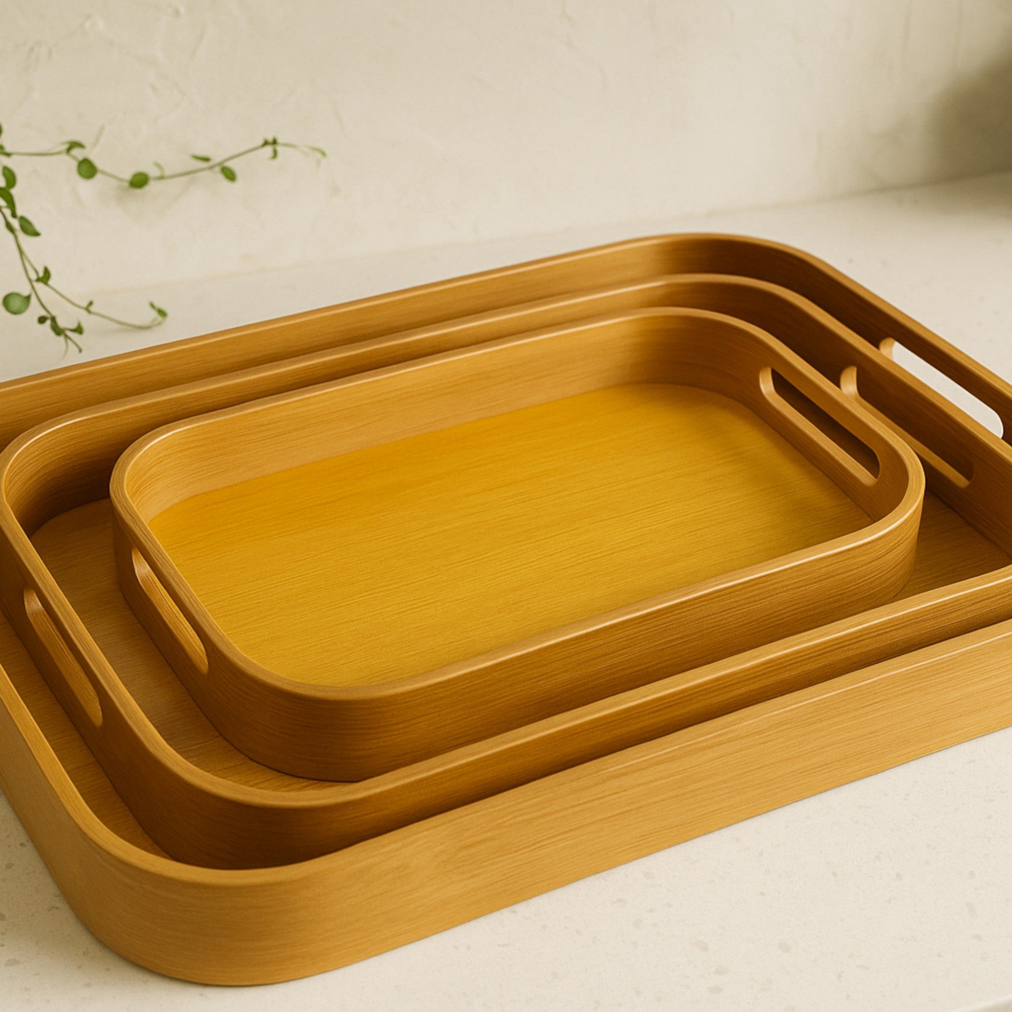 Frankly Cotton Bamboo Serving Trays