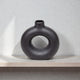 Frankly Cotton Black Sculptural Ring Vase