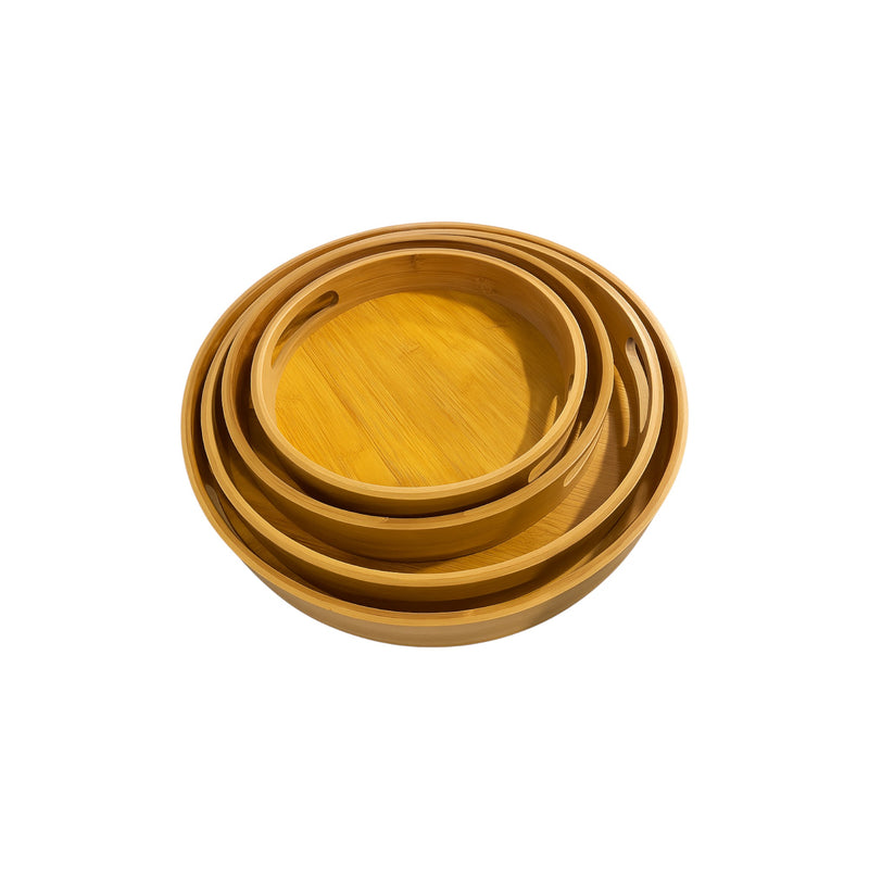 Frankly Cotton Circular Bamboo Tray