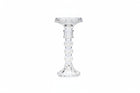 Clear glass candle holder on a white background