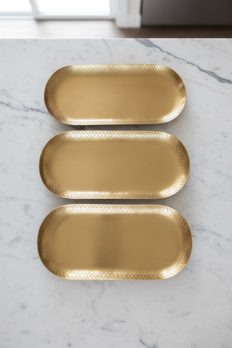 ANKARA Avani Trays - Set of 3 - Solid Brass