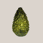 Glass Pinecone 15cm w Lights in Green