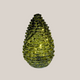 Glass Pinecone 15cm w Lights in Green