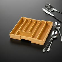 Frankly Cotton Bamboo Expandable Cutlery Tray