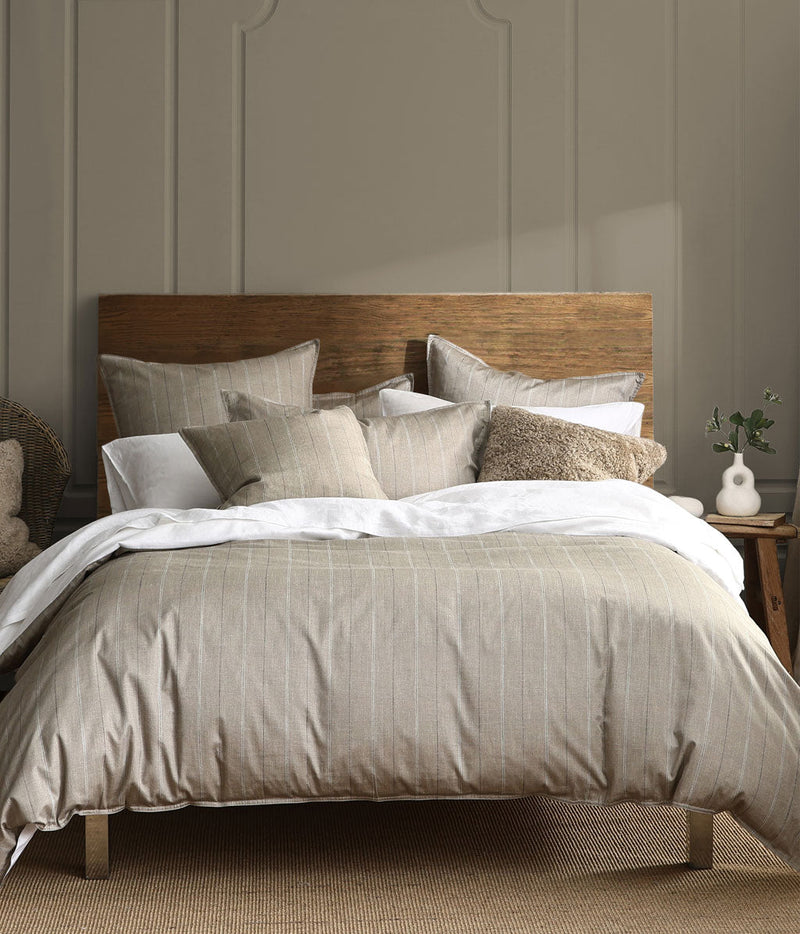 MM Linen Hedge Sateen Cotton Duvet Set - Natural