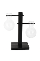 Frankly Cotton Double Glass Bulb On Wooden Stand