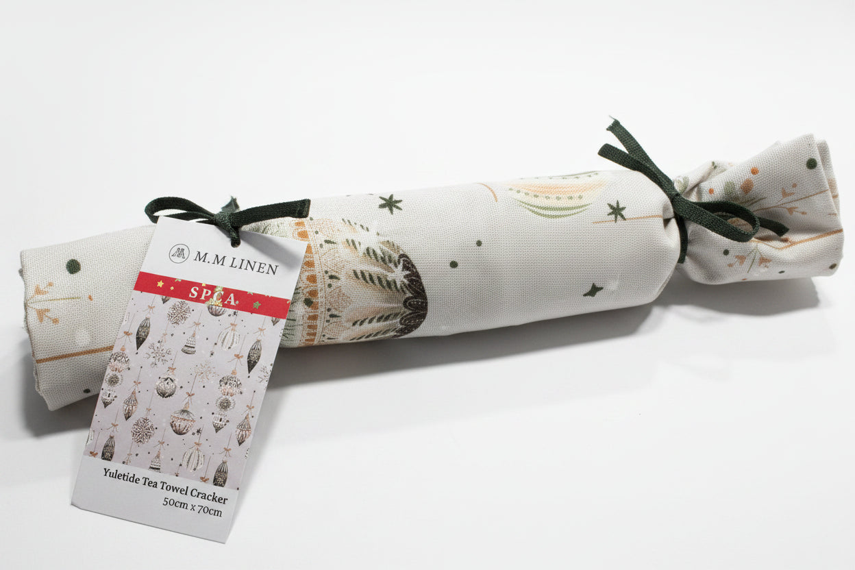 Yuletide Tea Towel Cracker by MM Linen - SPCA DONATION