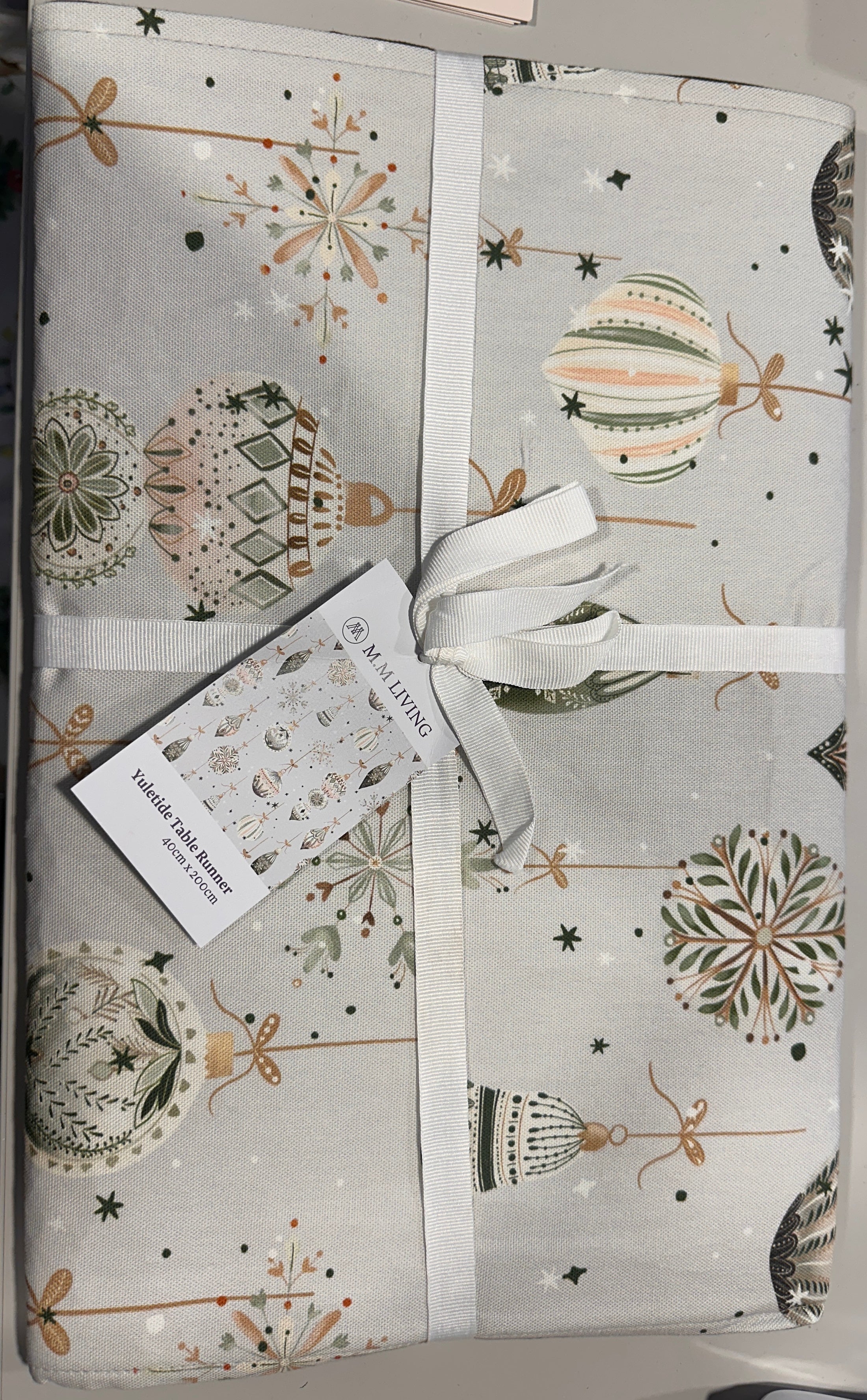 MM Linen Yuletide Table Runner - 40cm x 200cm