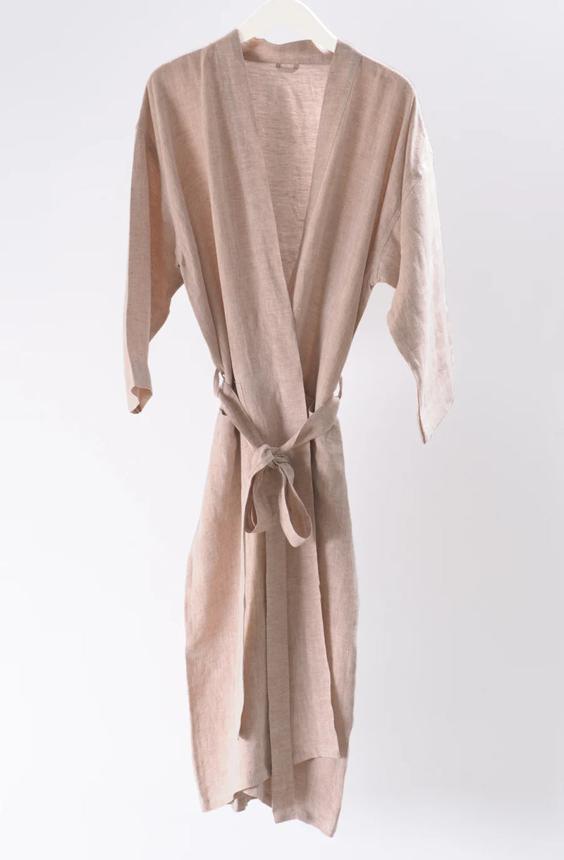 Bianca Lorenne Kaiyu Pink Clay Housecoat - Soft Cotton Linen Blend