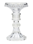 Frankly Cotton Glass Moulded Pillar/Taper Candle Stand - 14cm