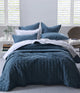 Mm Linen Laundered Linen Bedspread Set - Ocean