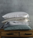Laundered Linen Tassel Euro Set Seagrass