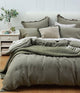 MM Linen Laundered Linen Duvet Set - Olive