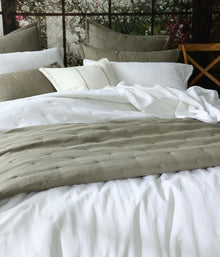 MM Linen Laundered Linen Bedspread Set - White