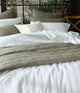 MM Linen Laundered Linen Bedspread Set - White